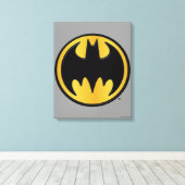 Batman Symbol | Klassieke Logo Canvas Afdruk (Insitu (Houten vloer))