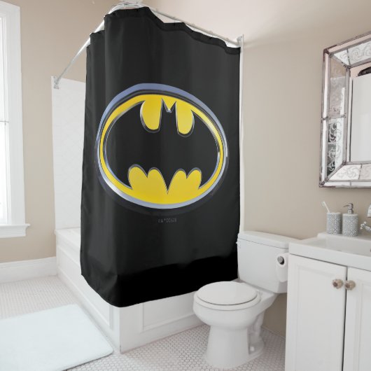 Batman Symbol | Klassieke Logo Douchegordijn (In situ)