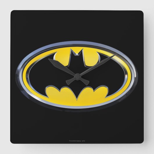 Batman Symbol | Klassieke Logo Vierkante Klok (Voorkant)