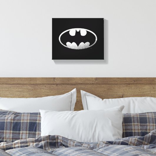 Batman Symbol | Kornachtige Logo Canvas Afdruk (Insitu (Slaapkamer))