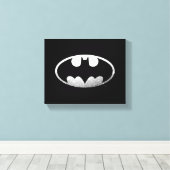 Batman Symbol | Kornachtige Logo Canvas Afdruk (Insitu (Houten vloer))