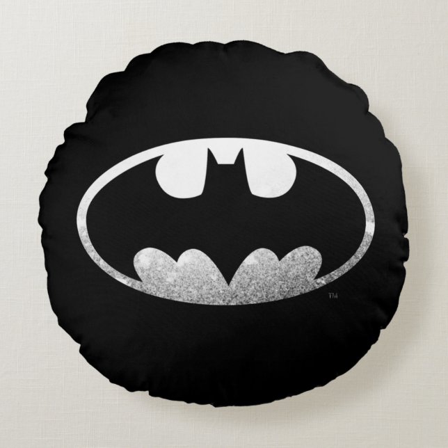 Batman Symbol | Kornachtige Logo Rond Kussen (Voorkant)