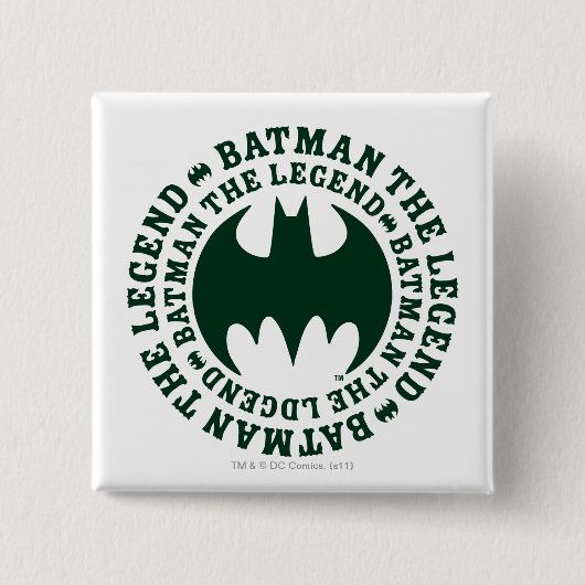 Batman Symbol | Legende Logo Vierkante Button 5,1 Cm (Voorkant)