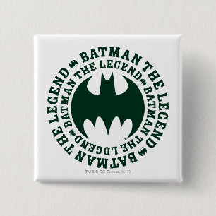 Batman Symbol   Legende Logo Vierkante Button 5,1 Cm