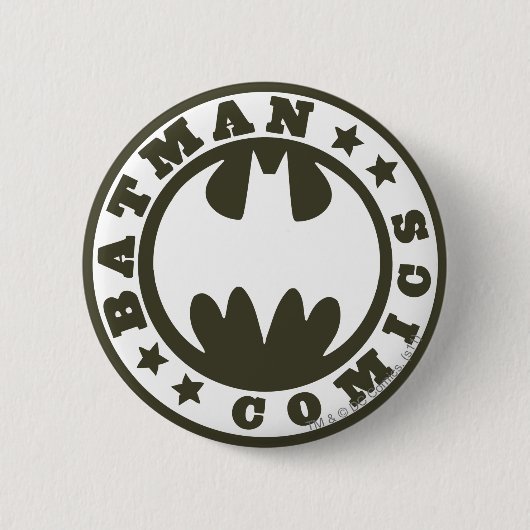 Batman Symbol | Logo Comics Ronde Button 5,7 Cm (Voorkant)