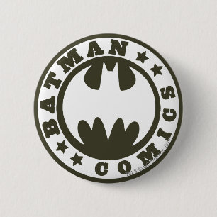 Batman Symbol   Logo Comics Ronde Button 5,7 Cm