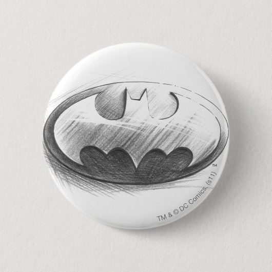 Batman Symbol | Logo voor inkttekening Ronde Button 5,7 Cm (Voorkant)
