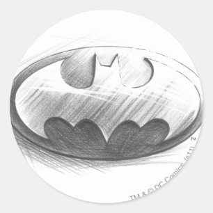 Batman Symbol   Logo voor inkttekening Ronde Sticker