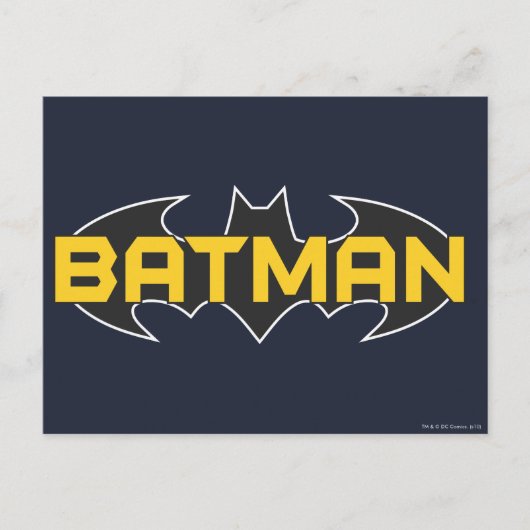 Batman Symbol | Naam Geel en zwart Logo Briefkaart (Voorkant)