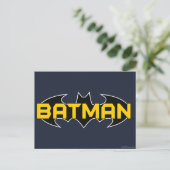 Batman Symbol | Naam Geel en zwart Logo Briefkaart (Staand voorkant)