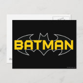 Batman Symbol | Naam Geel en zwart Logo Briefkaart (Voorkant / Achterkant)