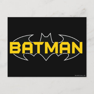 Batman Symbol   Naam Geel en zwart Logo Briefkaart