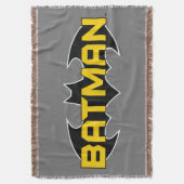 Batman Symbol | Naam Geel en zwart Logo Deken (Voorkant Verticaal)
