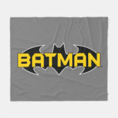 Batman Symbol | Naam Geel en zwart Logo Fleece Deken (Voorkant (Horizontaal))