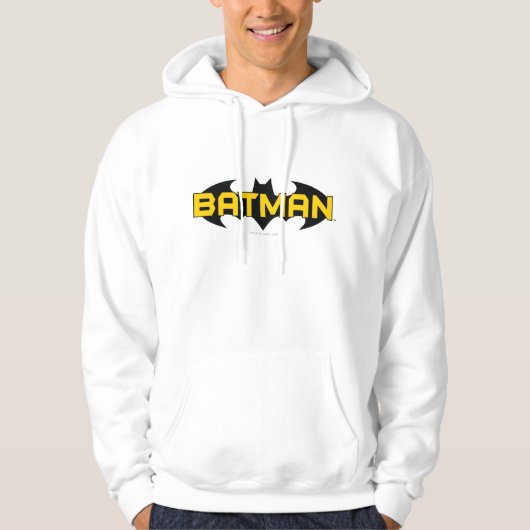 Batman Symbol | Naam Geel en zwart Logo Hoodie (Voorkant)