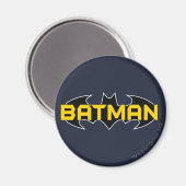 Batman Symbol | Naam Geel en zwart Logo Magneet (Voorkant / Achterkant)