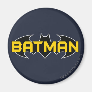 Batman Symbol   Naam Geel en zwart Logo Magneet
