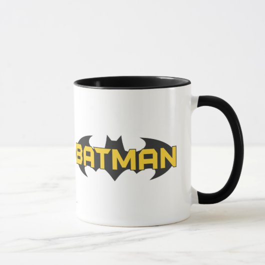 Batman Symbol | Naam Geel en zwart Logo Mok (Rechts)