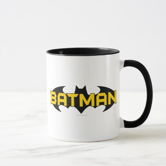 Batman Symbol | Naam Geel en zwart Logo Mok (Rechts)
