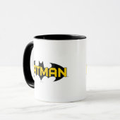 Batman Symbol | Naam Geel en zwart Logo Mok (Voorkant links)