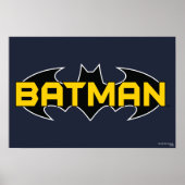 Batman Symbol | Naam Geel en zwart Logo Poster (Voorkant)