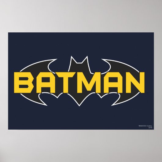Batman Symbol | Naam Geel en zwart Logo Poster (Voorkant)