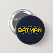 Batman Symbol | Naam Geel en zwart Logo Ronde Button 5,7 Cm (Voorkant /achterkant)