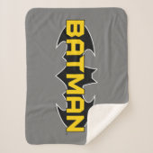 Batman Symbol | Naam Geel en zwart Logo Sherpa Deken (Voorkant)