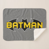 Batman Symbol | Naam Geel en zwart Logo Sherpa Deken (Voorkant (horizontaal))