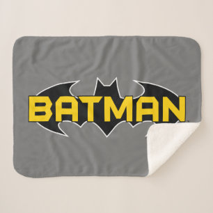 Batman Symbol   Naam Geel en zwart Logo Sherpa Deken