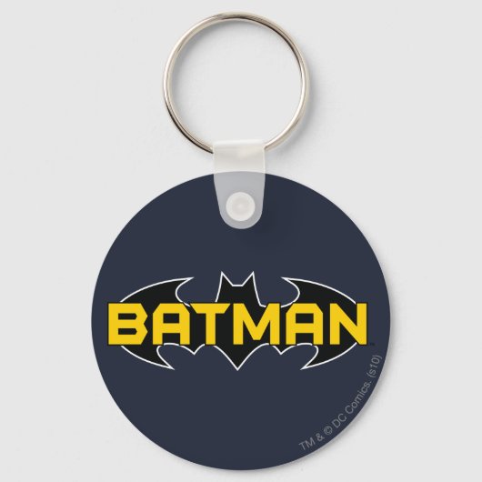 Batman Symbol | Naam Geel en zwart Logo Sleutelhanger (Voorkant)