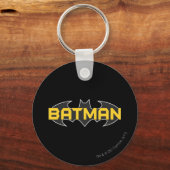 Batman Symbol | Naam Geel en zwart Logo Sleutelhanger (Voorkant)