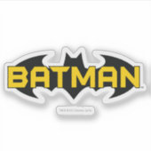 Batman Symbol | Naam Geel en Zwart Logo Sticker (Voorkant)