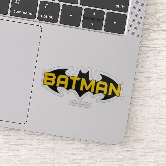 Batman Symbol | Naam Geel en Zwart Logo Sticker (Detail)