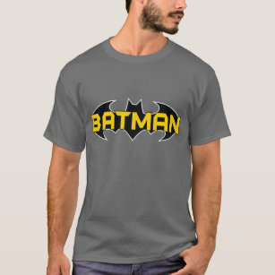 Batman Symbol   Naam Geel en zwart Logo T-shirt