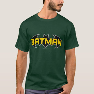 Batman Symbol   Naam Geel en zwart Logo T-shirt