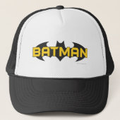 Batman Symbol | Naam Geel en zwart Logo Trucker Pet (Voorkant)