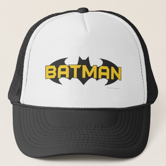 Batman Symbol | Naam Geel en zwart Logo Trucker Pet (Voorkant)