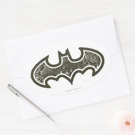 Batman Symbol | Nieuwe Logo Ovale Sticker (Envelop)
