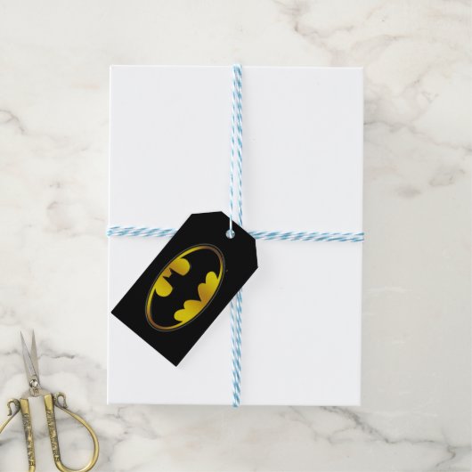 Batman Symbol | Ovale gradiënt Logo Cadeaulabel (Met Touw)