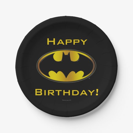 Batman Symbol | Ovale gradiënt Logo Papieren Bordje (Voorkant)