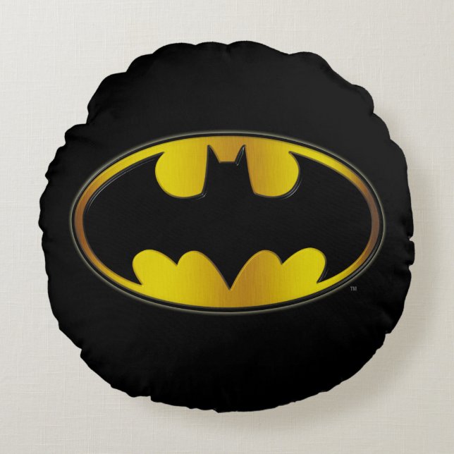 Batman Symbol | Ovale gradiënt Logo Rond Kussen (Voorkant)
