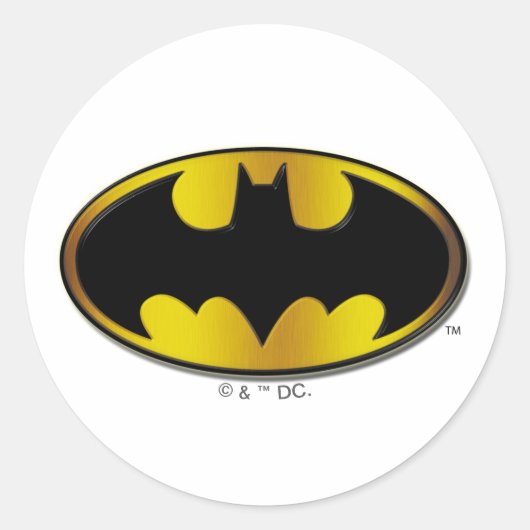 Batman Symbol | Ovale gradiënt Logo Ronde Sticker (Voorkant)