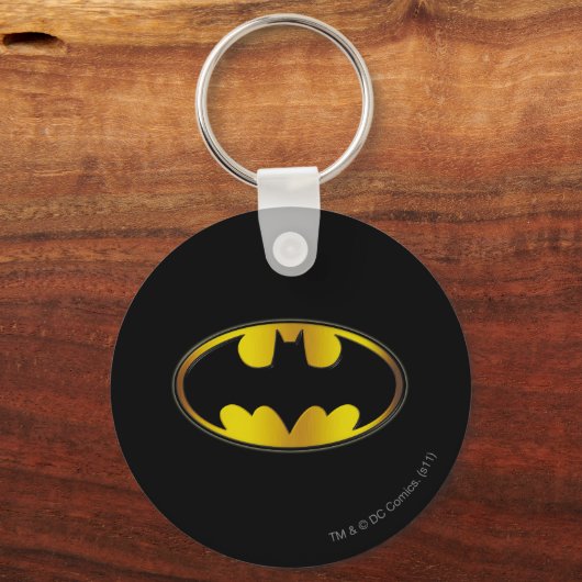 Batman Symbol | Ovale gradiënt Logo Sleutelhanger (Voorkant)
