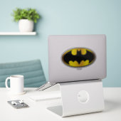 Batman Symbol | Ovale gradiënt Logo Sticker (Laptop op bureau)