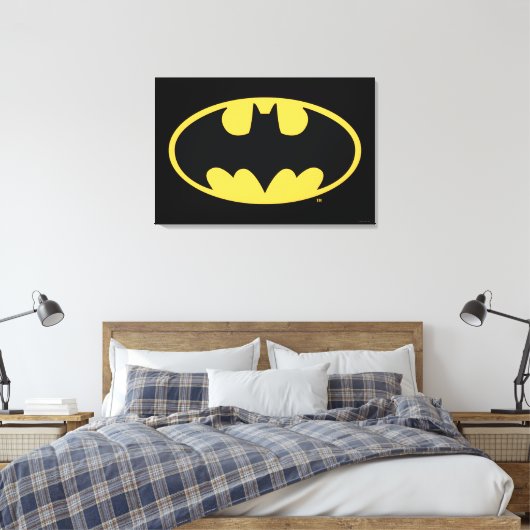 Batman Symbol | Ovale Logo Canvas Afdruk (Insitu (Slaapkamer))