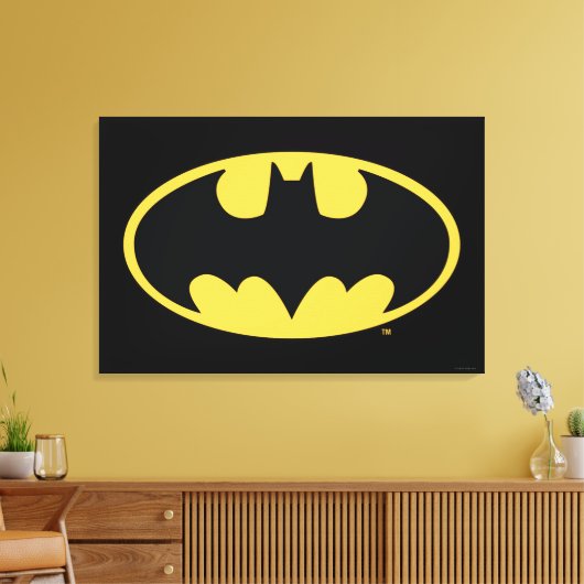 Batman Symbol | Ovale Logo Canvas Afdruk (Insitu (Woonkamer))