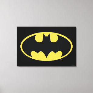 Batman Symbol   Ovale Logo Canvas Afdruk
