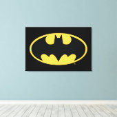 Batman Symbol | Ovale Logo Canvas Afdruk (Insitu (Houten vloer))