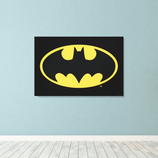 Batman Symbol | Ovale Logo Canvas Afdruk (Insitu (Houten vloer))
